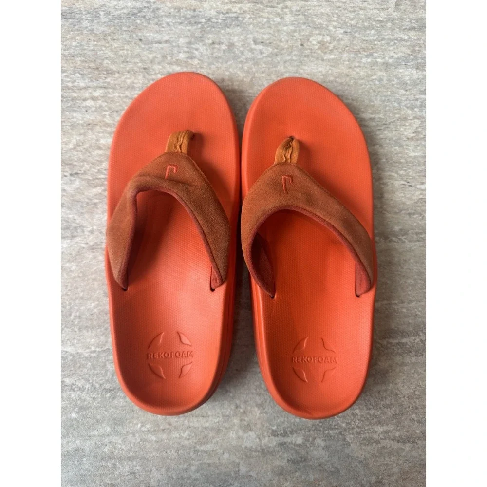 Jack West Rekofoam Orange Men's Sandals Flip Flops‎ Slides Sz 10